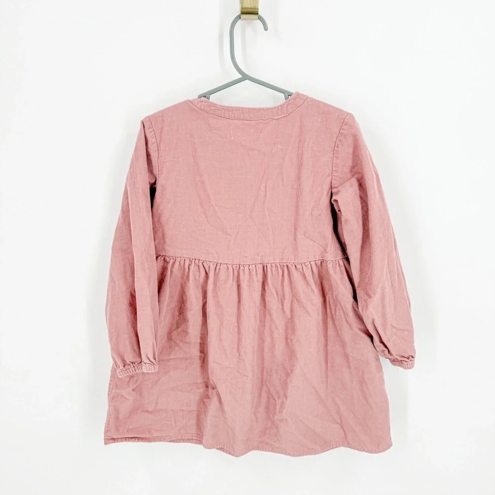 Mango Pink Pleated Sundress with Bishop Sleeves